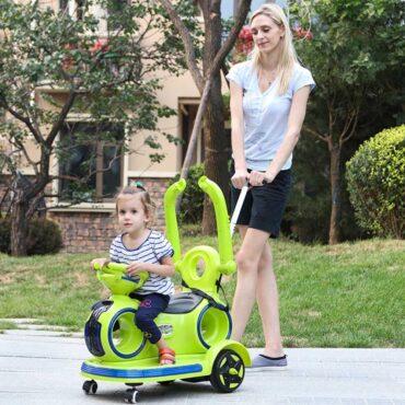سيارة كهربائية للأطفال مع مقبض 6 فولت اخضر ميجا ستار Megastar 6V Flying Saucer Car w/ Pull Handle