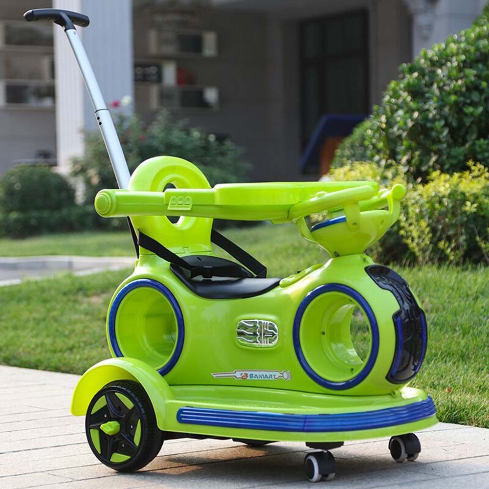 سيارة كهربائية للأطفال مع مقبض 6 فولت اخضر ميجا ستار Megastar 6V Flying Saucer Car w/ Pull Handle