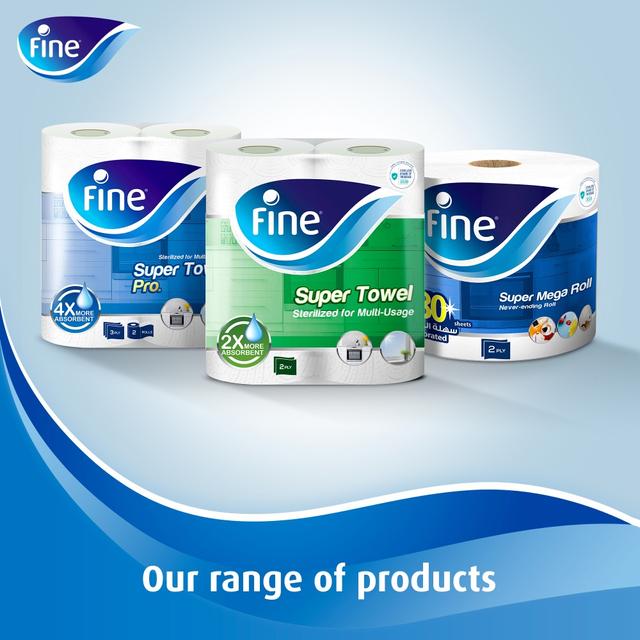 Fine Kitchen Paper - Highly Absorbent 3 Ply Pack of 2 Rolls - SW1hZ2U6OTM3Mzgy