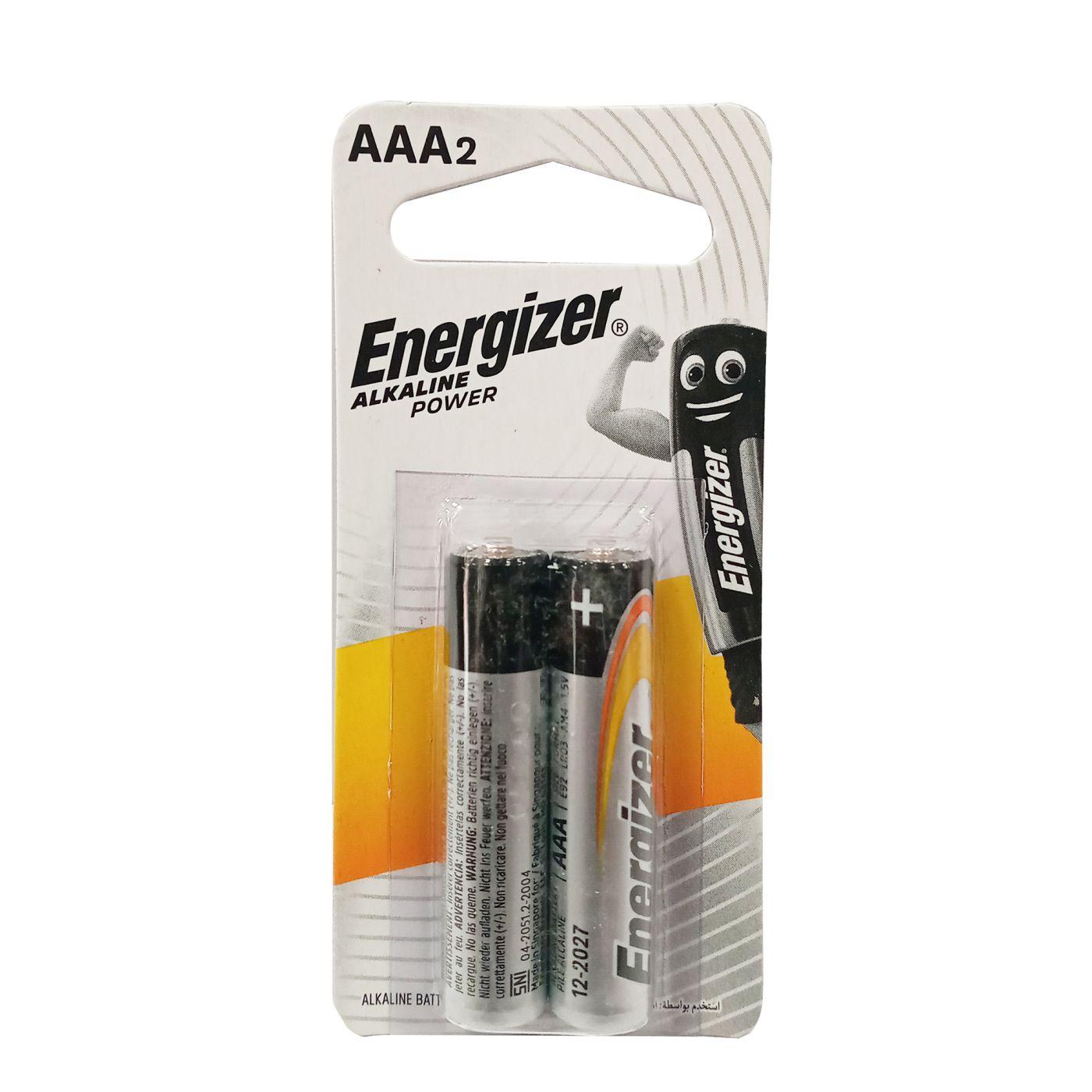 بطارية E91 انرجايزر قطعتين Energizer Batteries Alkaline E91 Mini Bp2 AAA Pack Of 2