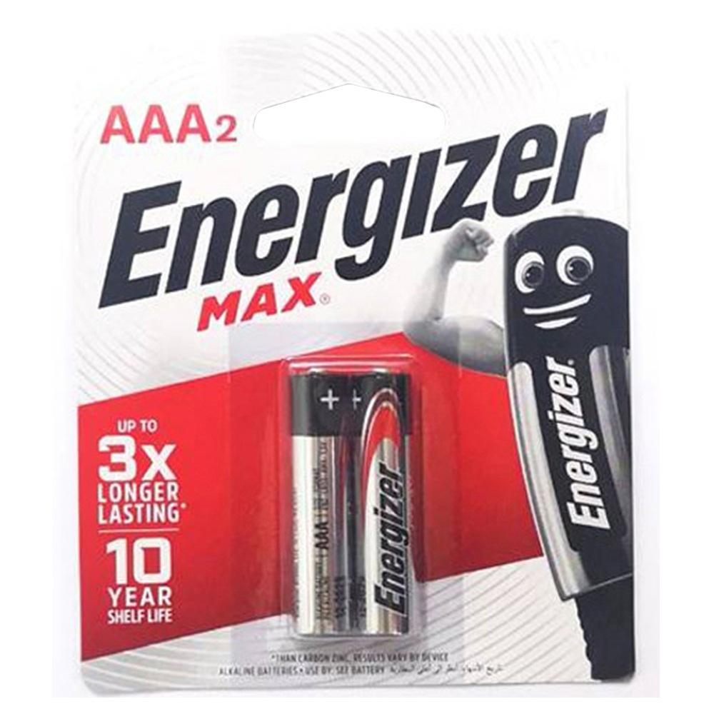 بطارية E92BP2 انرجايزر 1.5 فولط قطعتين AAA E92BP2 Max 1.5V Alkaline Battery Pack Of 2