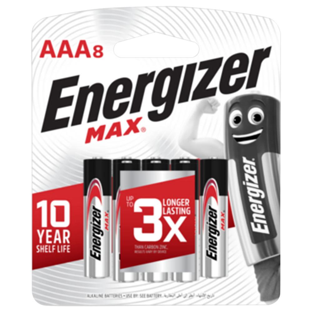 بطارية E92BP8 انرجايزر 1.5 فولط 8 قطع Energizer AAA E92BP8 Max 1.5V Alkaline Battery Pack of 8