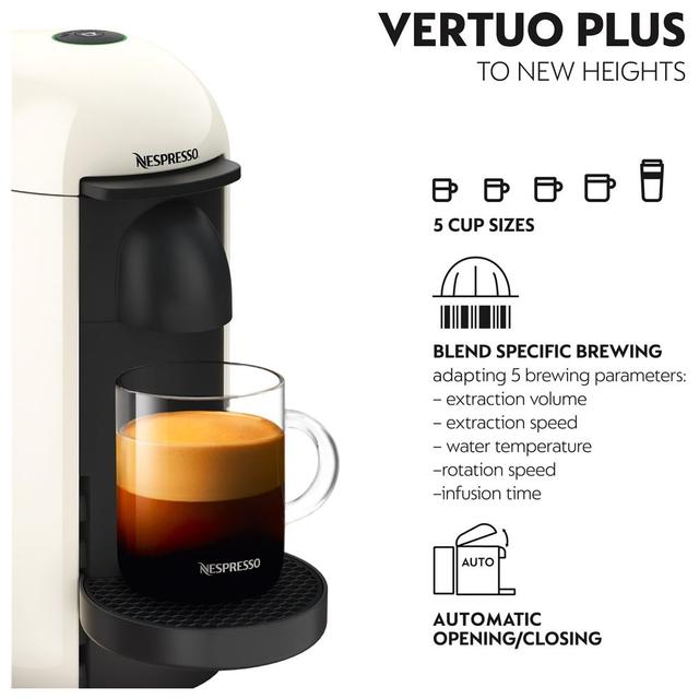 ماكينة قهوة نسبريسو فيرتو بلس 1300وات 1.2لتر نسبريسو NESPRESSO Vertuo Plus White Coffee Machine - SW1hZ2U6OTQzNzUz