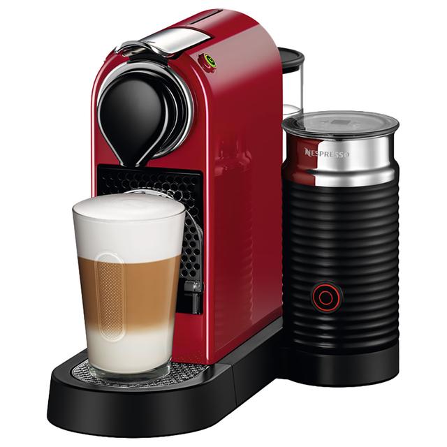 ماكينة قهوة سيتيز أند ميلك 1260 وات أحمر نسبريسو NESPRESSO CitiZ & Milk Coffee Machine - SW1hZ2U6OTQzNzI0