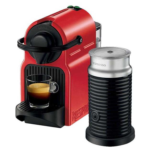 ماكينة قهوة اينسيا مع خافق حليب أحمر 0.7لتر نسبريسو  NESPRESSO Inissia C40 with Aeroccino Coffee Machine - SW1hZ2U6OTQzNTI0