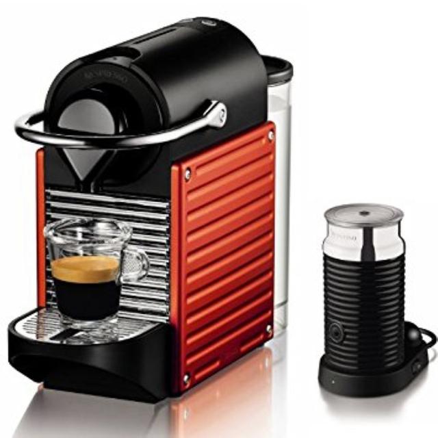 NESPRESSO - Pixie Bundle Red + Aero 3594 Bk Coffee Machine - SW1hZ2U6OTQzNTY4
