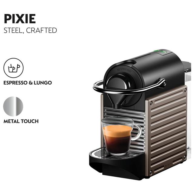 ماكينة قهوة بيكسي 0.7لتر تيتان نسبريسو NESPRESSO Pixie Electric Coffee Machine - SW1hZ2U6OTQzNTQ1