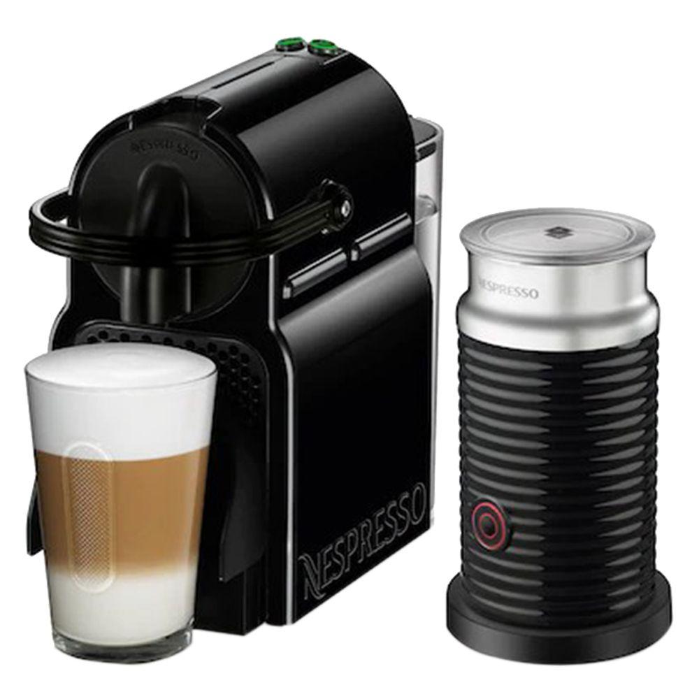ماكينة قهوة اينسيا مع خافق حليب 0.7لتر أسود نسبريسو NESPRESSO Inissia D40 with Aeroccino Coffee Machine