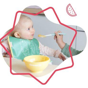 مجموعة أدوات طعام للأطفال 5 أوعية و 3 ملاعق ملونة بادابول Non-Slip Bowls 330ml & 3 Flexible Spoons - Badabulle