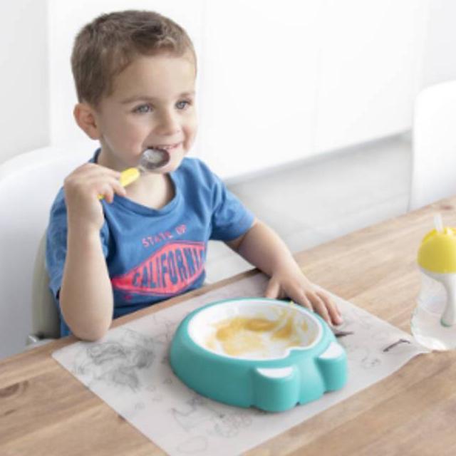 طبق طعام للأطفال أزرق بادابول Anti Slip Plate - Ice Blue - Badabulle - SW1hZ2U6OTE4MDk4