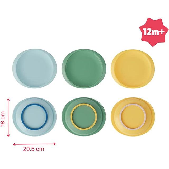 مجموعة أطباق طعام للأطفال 3 قطع بادابول Non-Slip & Unbreakable Plates - Pack of 3 - Badabulle - SW1hZ2U6OTE4MjQ1