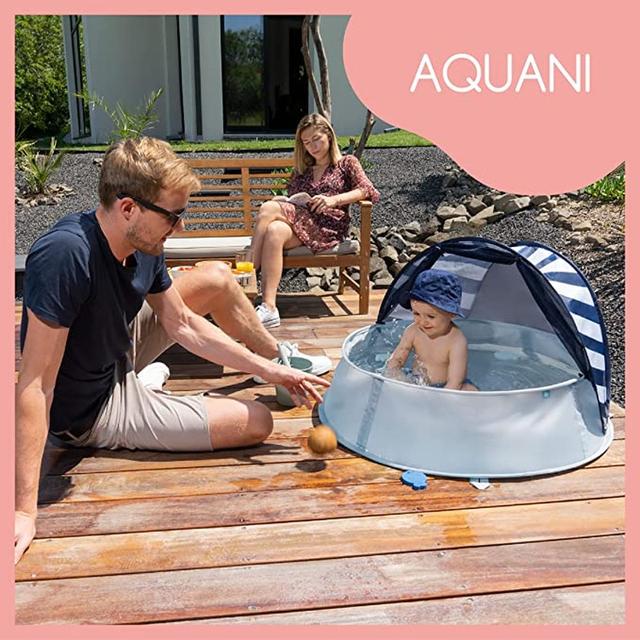 خيمة شمس مضادة للأشعة فوق البنفسجية للأطفال بيبي موف Babymoov Aquani Anti UV Tent And Paddling Pool Mariniere - SW1hZ2U6OTE3NjQy