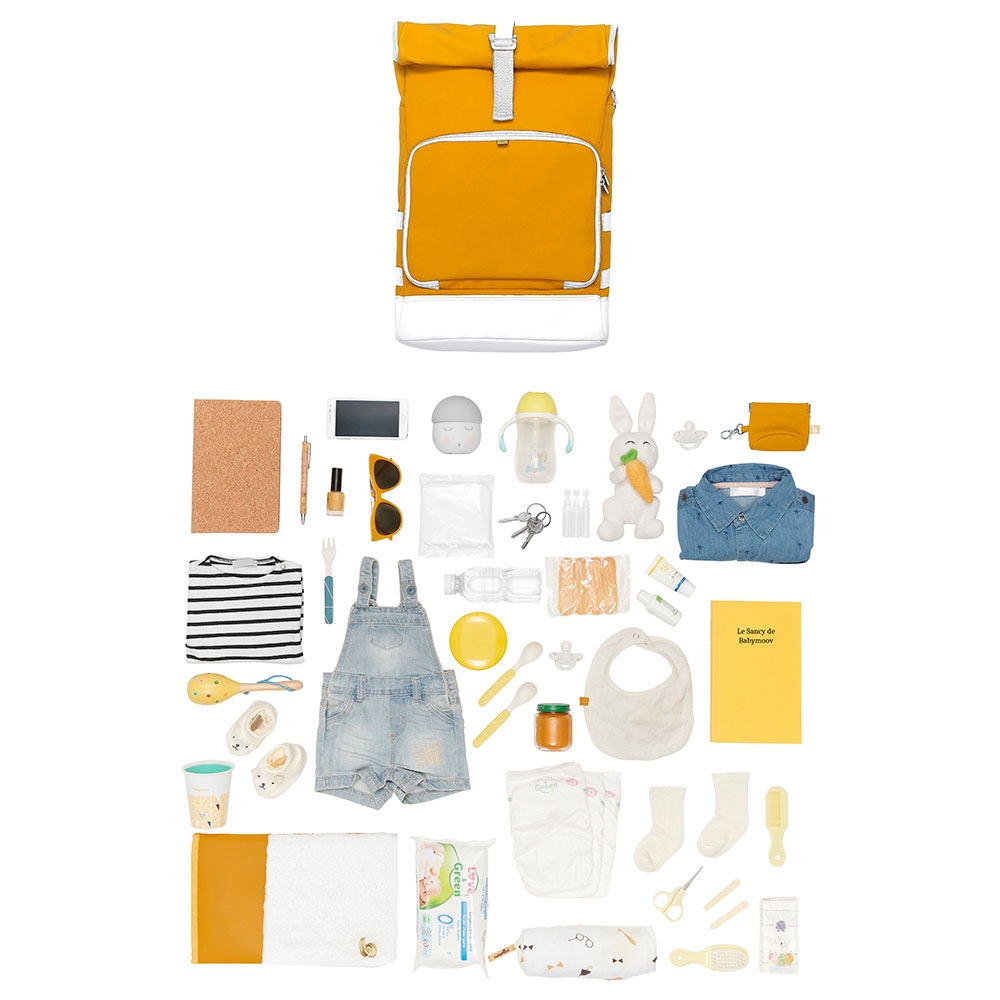 حقيبة تغيير ملابس الأطفال برتقالي بيبي موف Sancy Diaper Bag Backpack - Orange - Babymoov