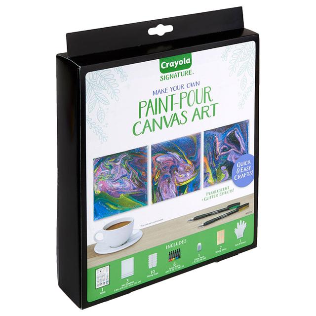 لعبة الرسم بسكب الطلاء من كرايولا للأطفال Crayola Signature Paint Pour Mini Canvas Craft Kit - SW1hZ2U6OTIwNjU3