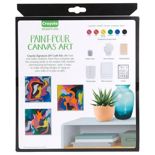 لعبة الرسم بسكب الطلاء من كرايولا للأطفال Crayola Signature Paint Pour Mini Canvas Craft Kit - SW1hZ2U6OTIwNjU5