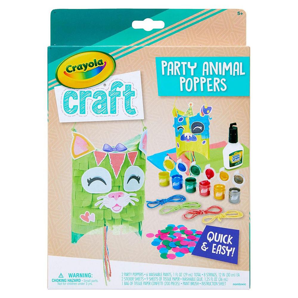 قصاصات ورقية للحفلات على شكل حيوانات من كرايولا للأطفال Crayola Craft Confetti Party Poppers Animal Craft For Kids