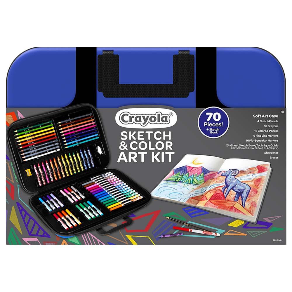شنطة رسم وتلوين للأطفال من كرايولا 70 قطعة Crayola Sketch & Color Soft Art Case