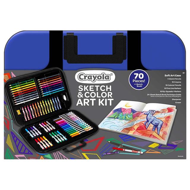 شنطة رسم وتلوين للأطفال من كرايولا 70 قطعة Crayola Sketch & Color Soft Art Case - SW1hZ2U6OTIwOTg5