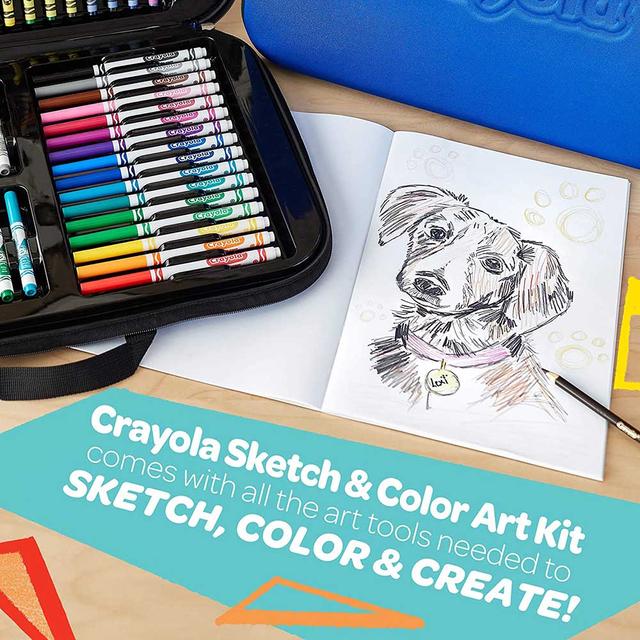 شنطة رسم وتلوين للأطفال من كرايولا 70 قطعة Crayola Sketch & Color Soft Art Case - SW1hZ2U6OTIwOTk5