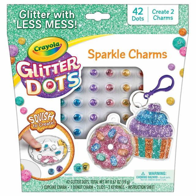 لعبة كرات الصلصال اللامعة سباركل شارمز للأطفال من كرايولا Crayola Glitter Dots Sparkle Charms - SW1hZ2U6OTIwNDY4