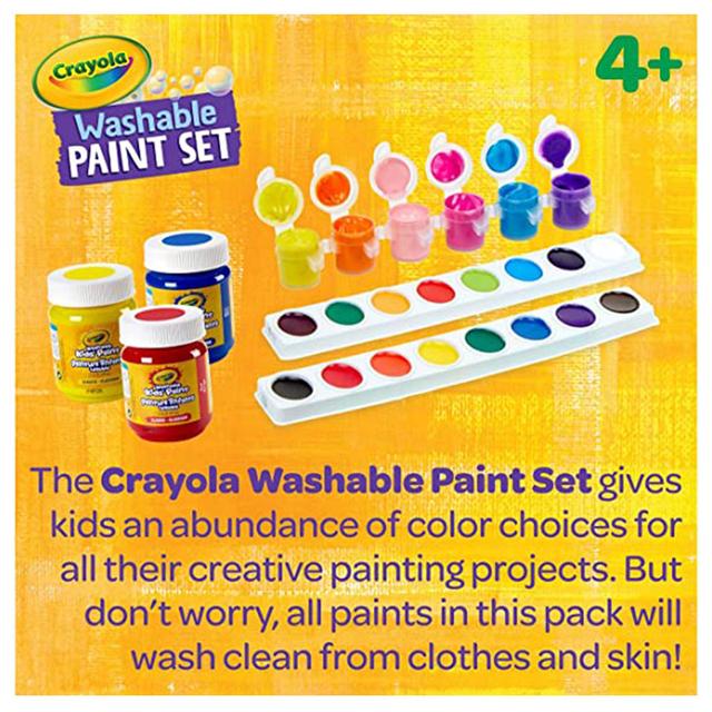 مجموعة الدهان قابلة للغسيل للأطفال من كرايولا 50 قطعة Crayola Kid's Washable Paint Set Pack of 50pcs - SW1hZ2U6OTIwNjgw