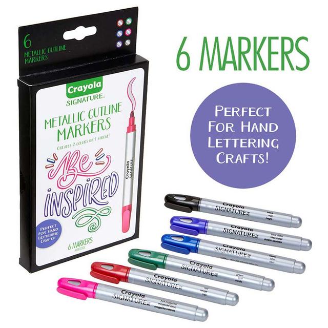 Crayola - Signature Metallic Outline Paint Markers - 6pcs - SW1hZ2U6OTIwMTc0