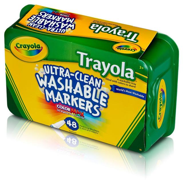 أقلام تلوين ترايولا الترا كلين القابلة للغسل من كرايولا 48 قطعة Crayola Trayola Ultra Clean Washable Markers 48pcs - SW1hZ2U6OTIwNzU0