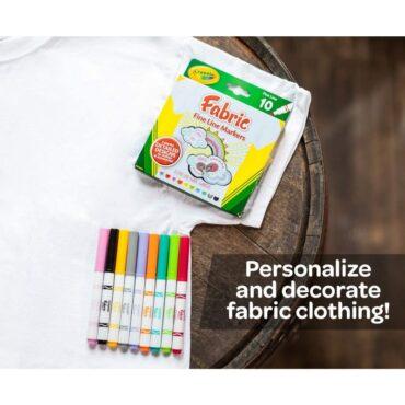 اقلام تحديد ملونة 10 الوان للاطفال من كرايولا Crayola  Fine Line Fabric Markers