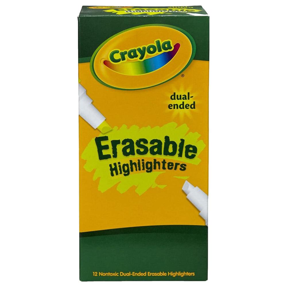 قلم تحديد مزدوج النهايات قابل للمحي من كرايولا 12 قطعة Crayola Dual Ended Erasable Highlighter 12pcs