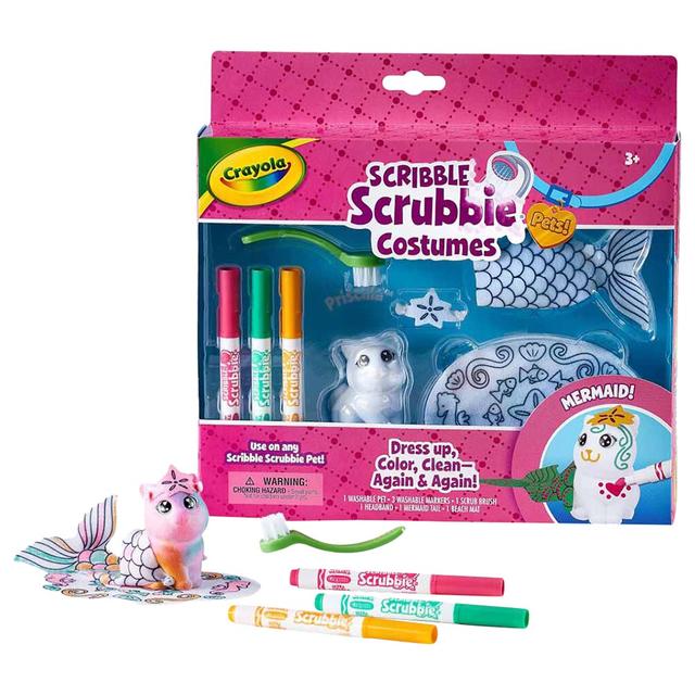 لعبة مجموعة حورية البحر للحيوانات الأليفة سكريبل سكرابي للأطفال من كرايولا Crayola Scribble Scrubbie Pets Mermaid Playset - SW1hZ2U6OTIwMzQ5