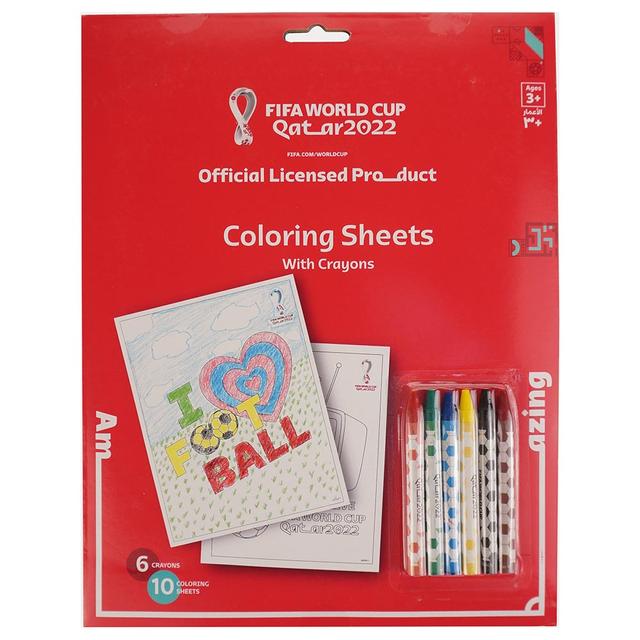 ورق تلوين للاطفال 10 أوراق فيفا Fifa World Cup Qatar 2022 Football Colouring Sheets with Crayons: - SW1hZ2U6OTIxMzky