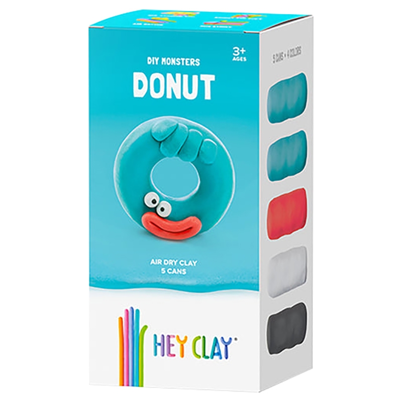 معجون للأطفال 5 علب هاي كلاي دونات Hey Clay Colorful Donut Modelling Air-Dry Clay