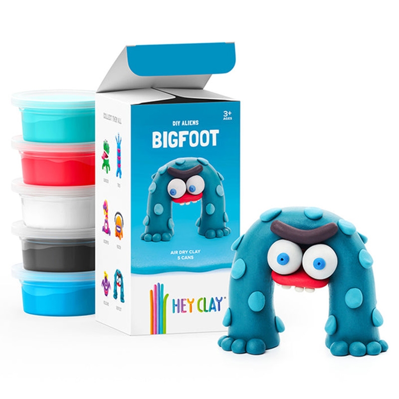 معجون للأطفال 5 علب هاي كلاي بيج فوت Hey Clay Colorful Bigfoot Modelling Air-Dry Clay