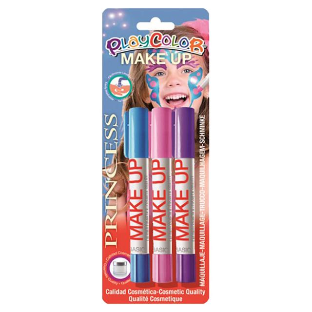 ألوان الوجه للأطفال عدد 3 بلاي كلر Playcolor Make Up Thematic Pocket Princess Colours - SW1hZ2U6OTI0MTc4