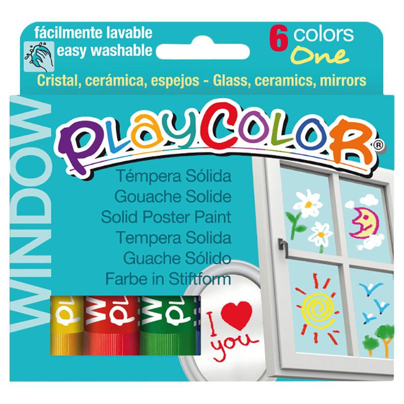 مجموعة ألوان للأطفال عدد 6 بلاي كلر Playcolor Window One Colours