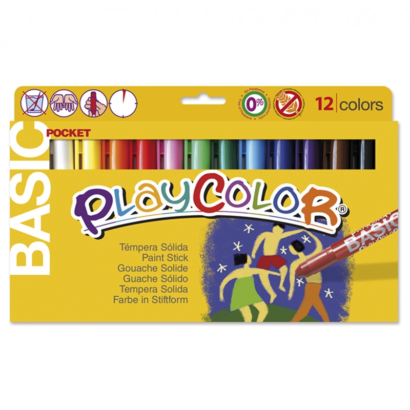 ألوان أساسية للأطفال عدد 12 بلاي كلر Playcolor Basic Pocket Colours