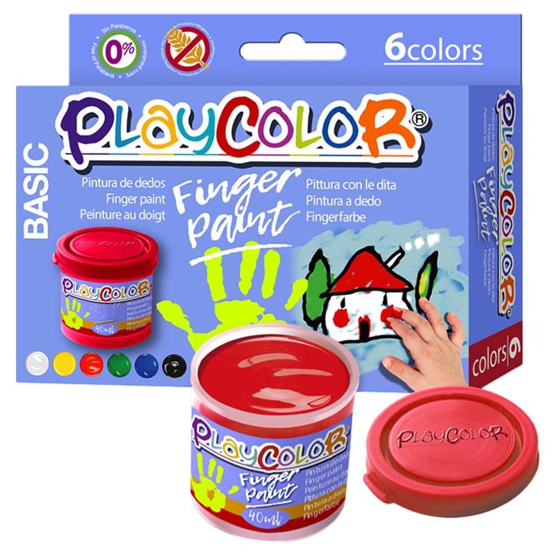 الوان اصابع للاطفال 40 مل بلاي كلر Playcolor Fingerpaint Basic Colour