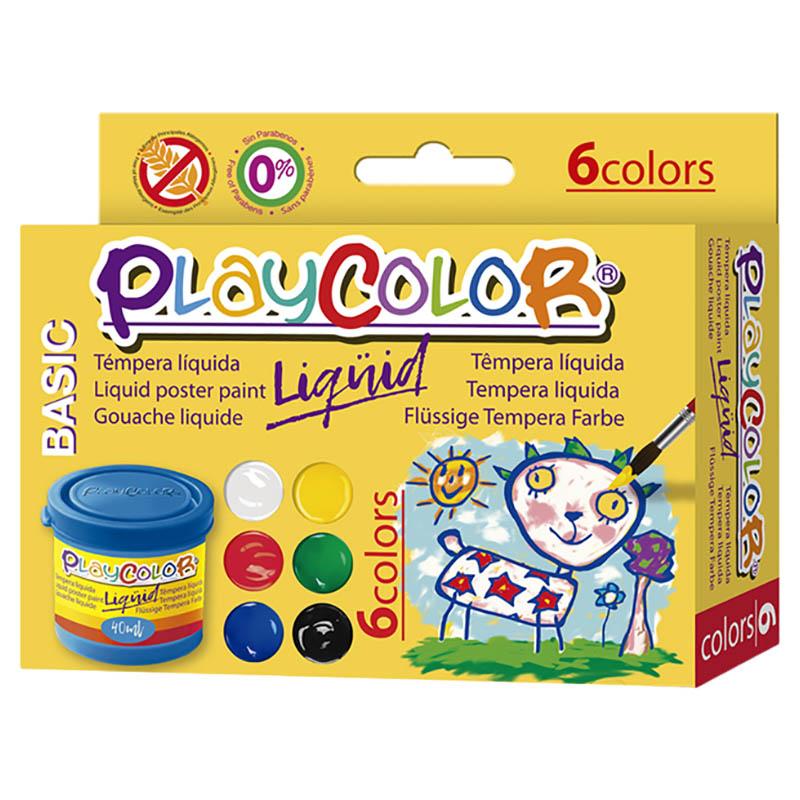 ألوان مائية للأطفال 40 مل بلاي كلر Playcolor Liquid Basic Colour
