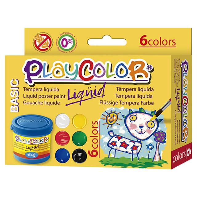 ألوان مائية للأطفال 40 مل بلاي كلر Playcolor Liquid Basic Colour - SW1hZ2U6OTI0MjA4