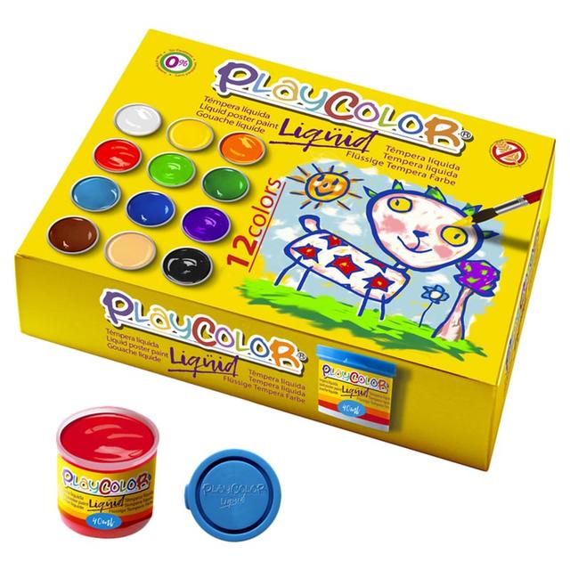 ألوان مائية للأطفال 40 مل بلاي كلر Playcolor Liquid Basic Colour - SW1hZ2U6OTI0MjYy