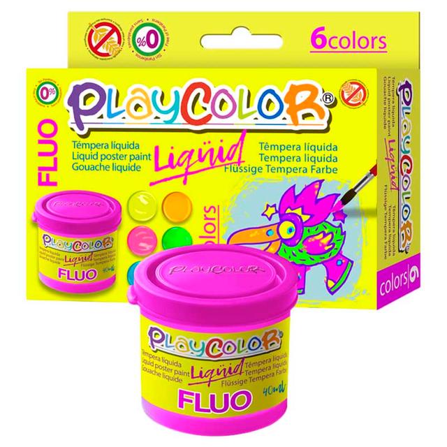 ألوان مائية للأطفال 40 مل بلاي كلر Playcolor Liquid Fluo Colour - SW1hZ2U6OTI0MjQy