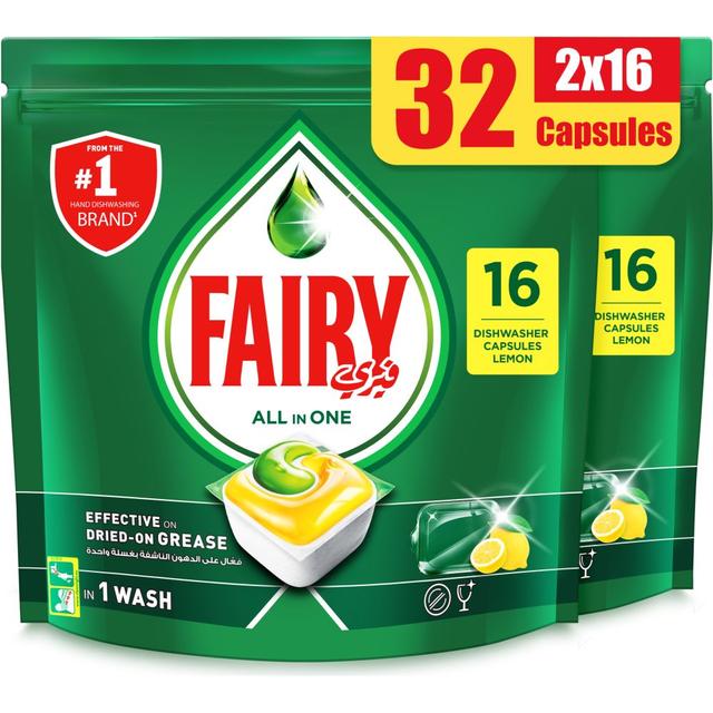 Fairy - All In One Dishwasher Capsules 2 x 16 Count - SW1hZ2U6OTM3MTk3