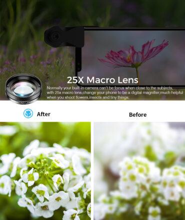 مجموعة عدسات جوال للتصوير أبيكسيل Apexel 11 in 1 Phone Camera Optical Filter Lens Kits