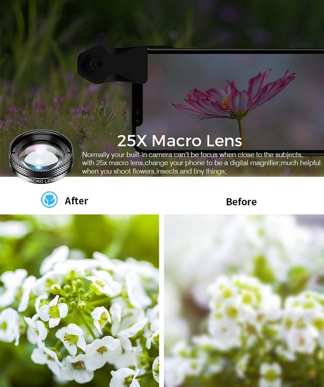 مجموعة عدسات جوال للتصوير أبيكسيل Apexel 11 in 1 Phone Camera Optical Filter Lens Kits - SW1hZ2U6OTU4MTg0