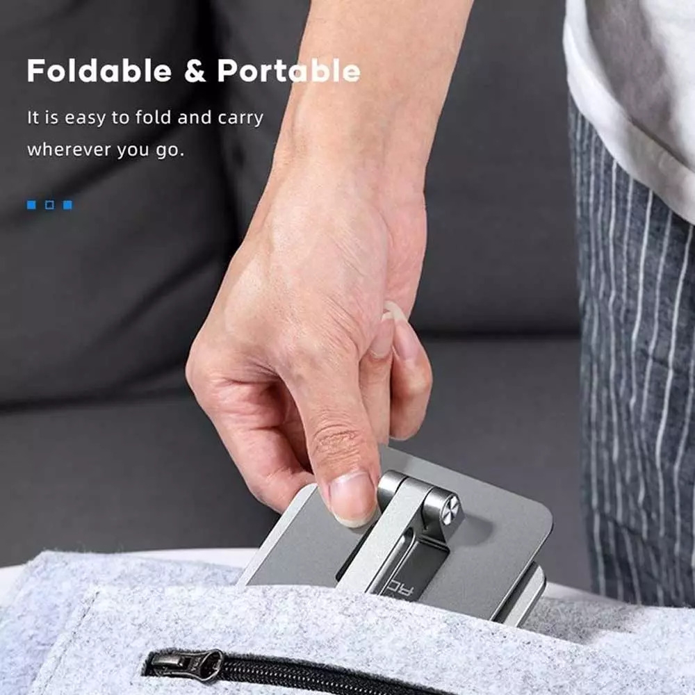 ستاند جوال مكتبي قابل للطي والدوران 360 درجة Rock Metal Rotating Foldable Desktop Holder