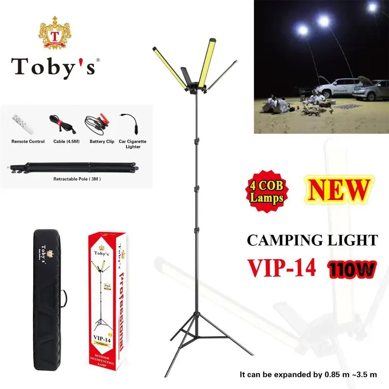 كشاف ليد خارجي صنارة للرحلات Toby's Vip 14 Camping Light 110W With 4 Pc LED Light