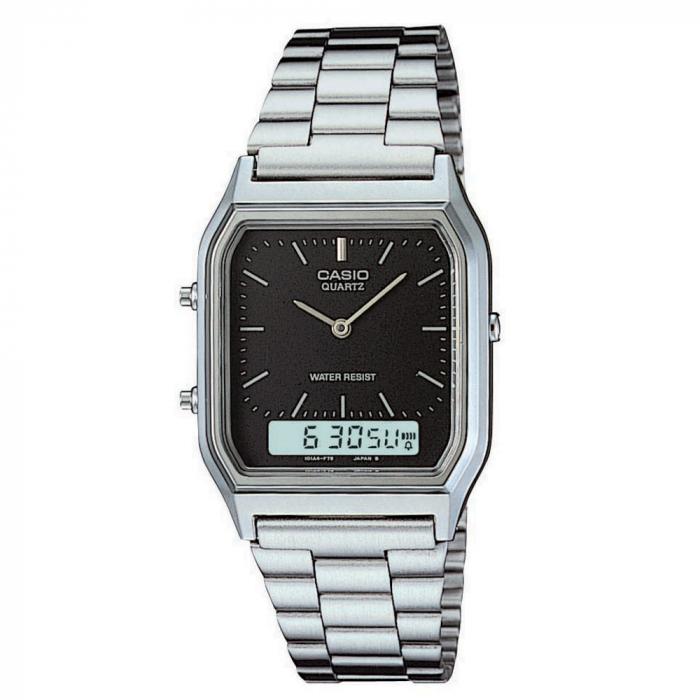 ساعة كاسيو للجنسين معدن CASIO Vintage Unisex Watch AQ-230A-1DMQ