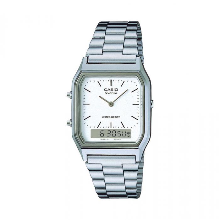 ساعة كاسيو للجنسين معدن CASIO Vintage Unisex Watch AQ-230A-7DMQ