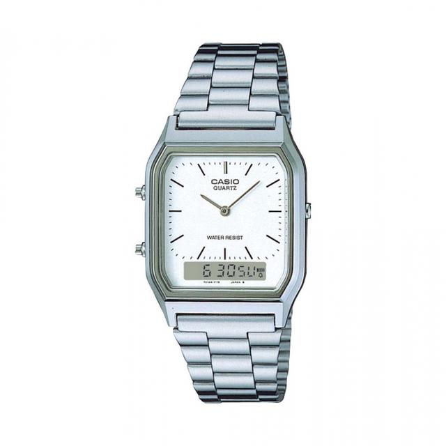ساعة كاسيو الأصلية للجنسين معدن CASIO Vintage Unisex Watch AQ-230A-7DMQ - SW1hZ2U6OTUzMDk5