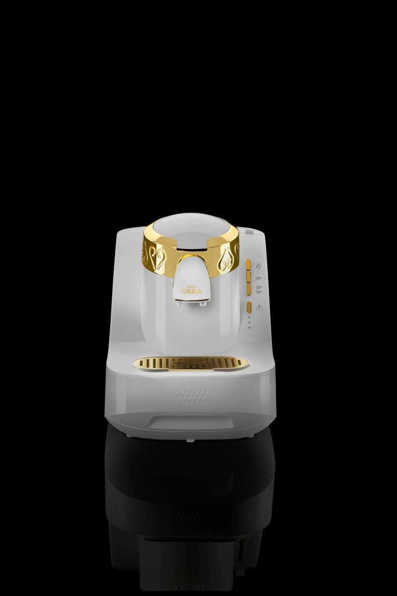 okka Arzum OKKA Turkish Coffee Maker, White & Gold, OK-008-B